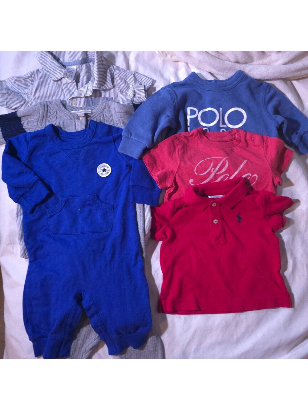 Baby Boys 3-12 Months Clothing Bundle with Ralph Lauren, Converse, Carter's, and